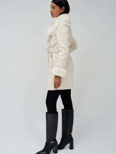 Salsa Jeans Winterjacke 'Long Shearling Coat'‌‌‌‌‌‌‌‌‌ in beige, Produktansicht