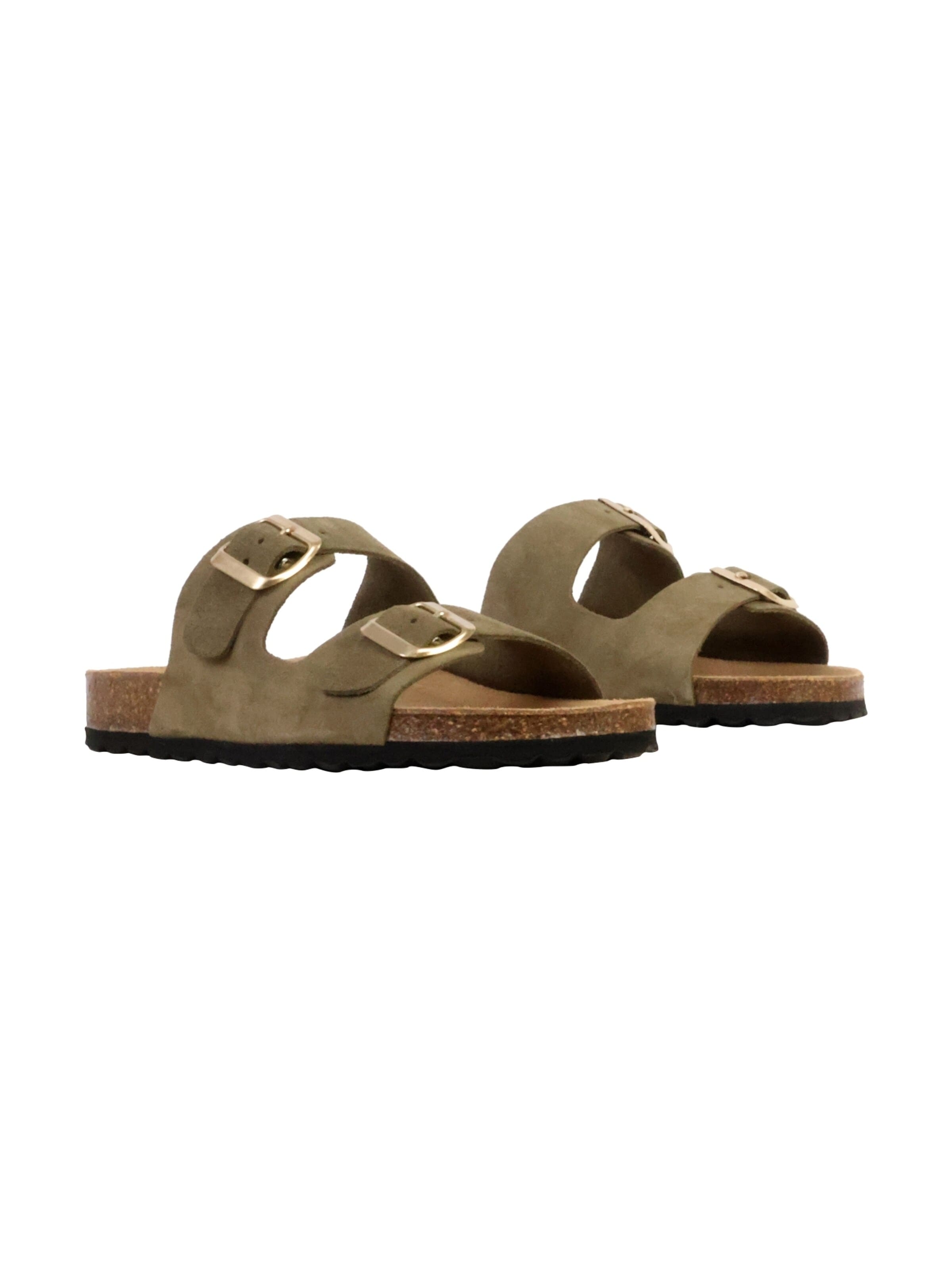 Zoccoletto 'Leder-Pantoletten Noga Sierra Edge' di The Divine Factory in verde