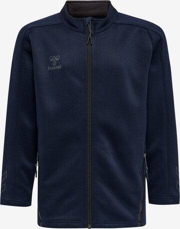 Hummel Athletic Zip-Up Hoodie in Blue: front