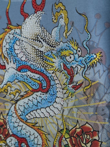 Ed Hardy Paita 'Dragon City Diamante' värissä sininen