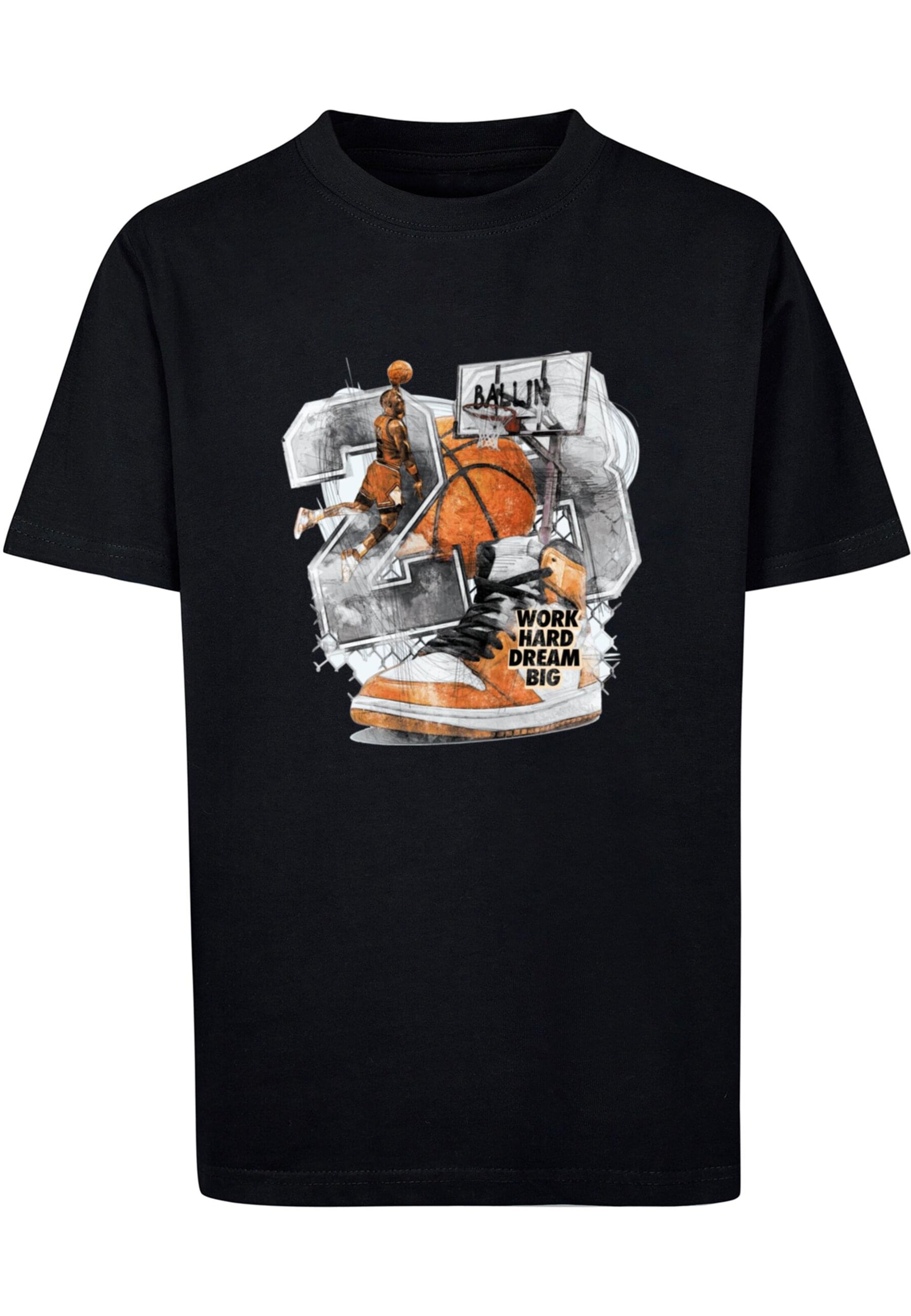 Mister Tee T-shirt 'Ballin' i svart: framsida