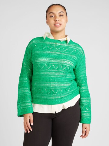 Vero Moda Curve - Jersey 'CLAMAR' en verde: frente
