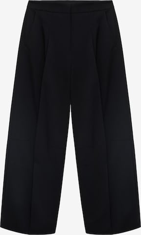 MANGOWide Leg/ Široke nogavice Hlače s naborima 'JULIA' - crna boja: prednji dio
