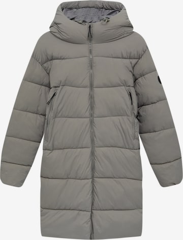 Pull&Bear Winter Jacket in Grey: front