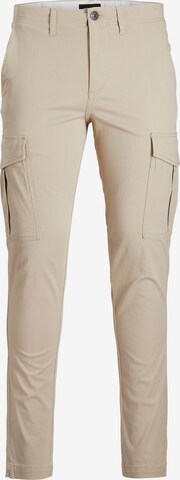 Coupe slim Pantalon cargo ' Marco Joe' Jack & Jones Plus en beige : devant