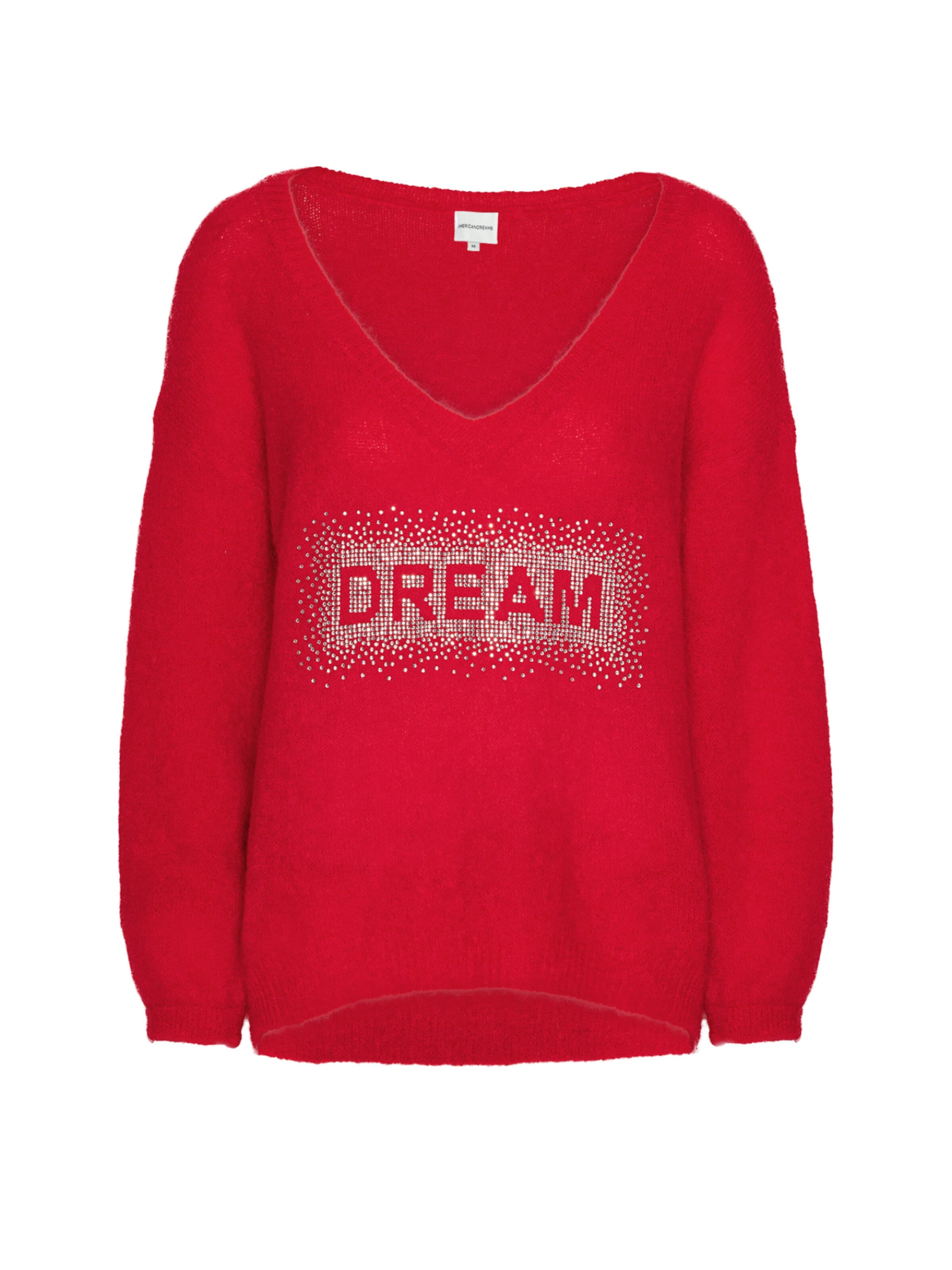 americandreams Oversized sweater 'Silja' in Red: front