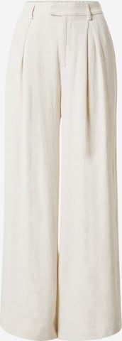 Gina Tricot Wide leg Pleat-Front Pants 'Junie' in Beige: front