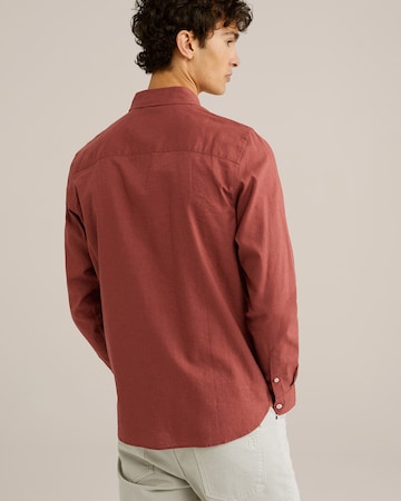 WE Fashion Slim fit Button Up Shirt in Brown