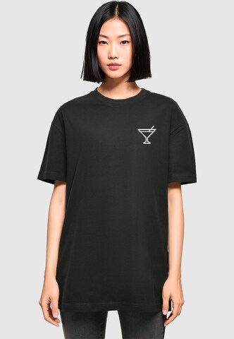 Maglia extra large 'Summer - Cocktail' di Merchcode in nero: frontale