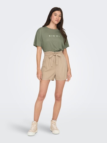 ONLY Regular Pleat-Front Pants 'ARIS LIFE' in Beige