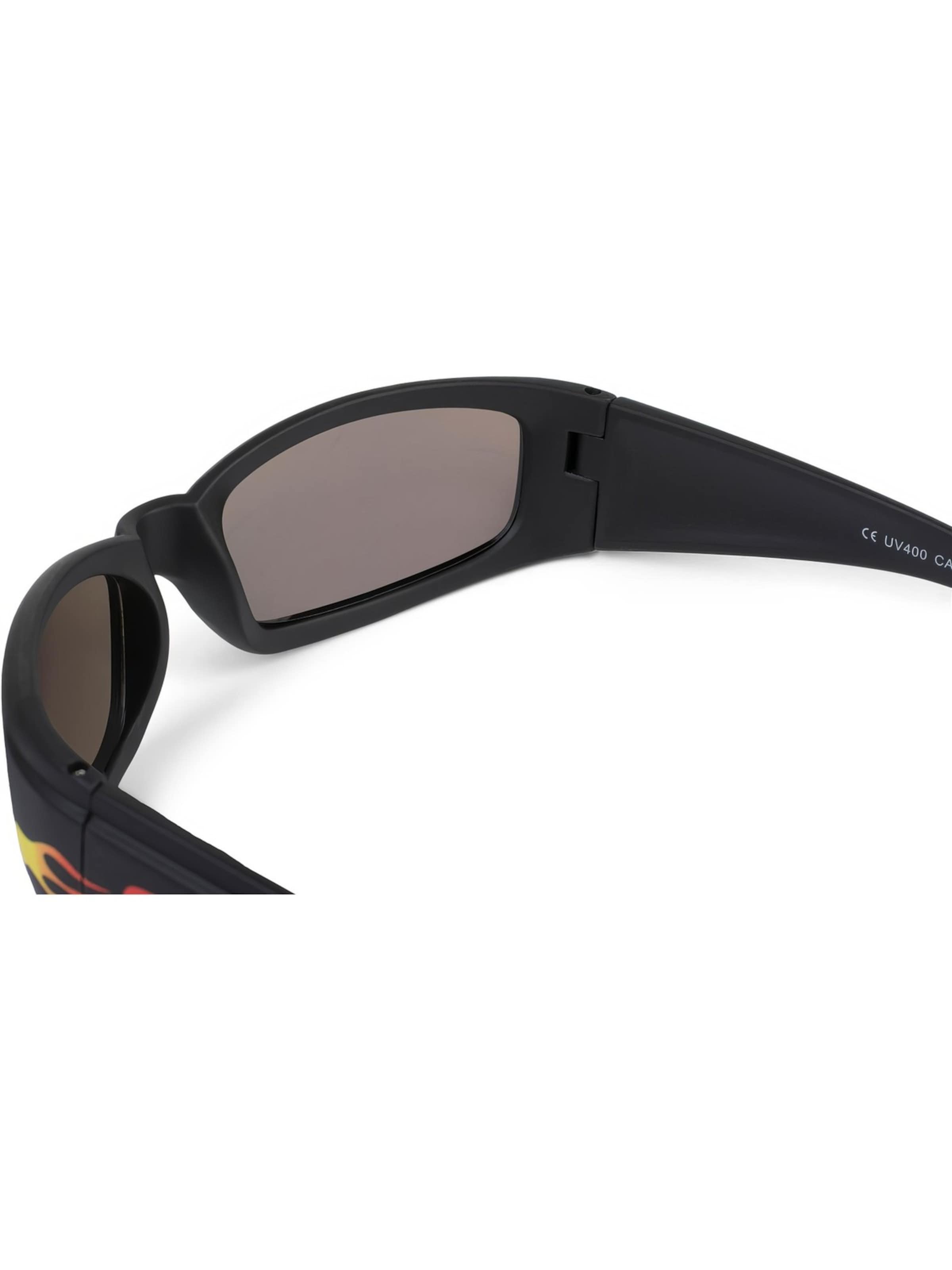 styleBREAKER Sonnenbrille 'Kinder Sport Sonnenbrille mit Flammen Print' in Silber