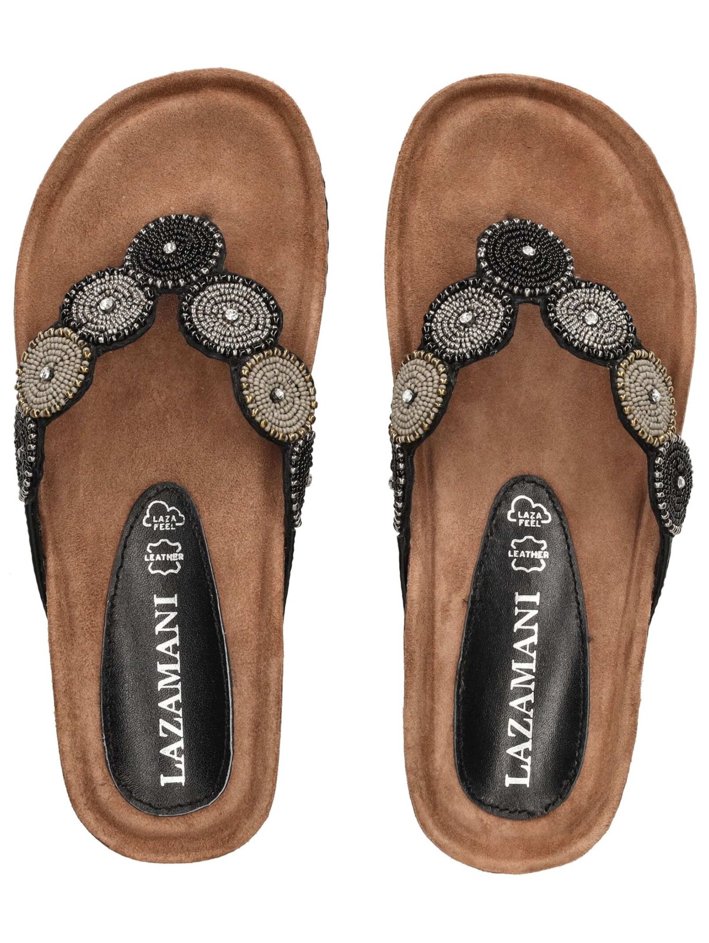 Tongs LAZAMANI en noir