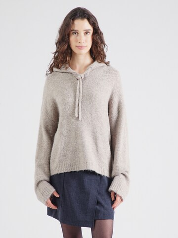 Pull-over Gina Tricot en beige : devant