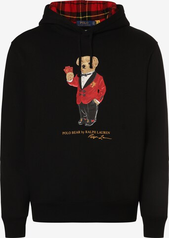 Bluză de molton de la Polo Ralph Lauren pe negru: față