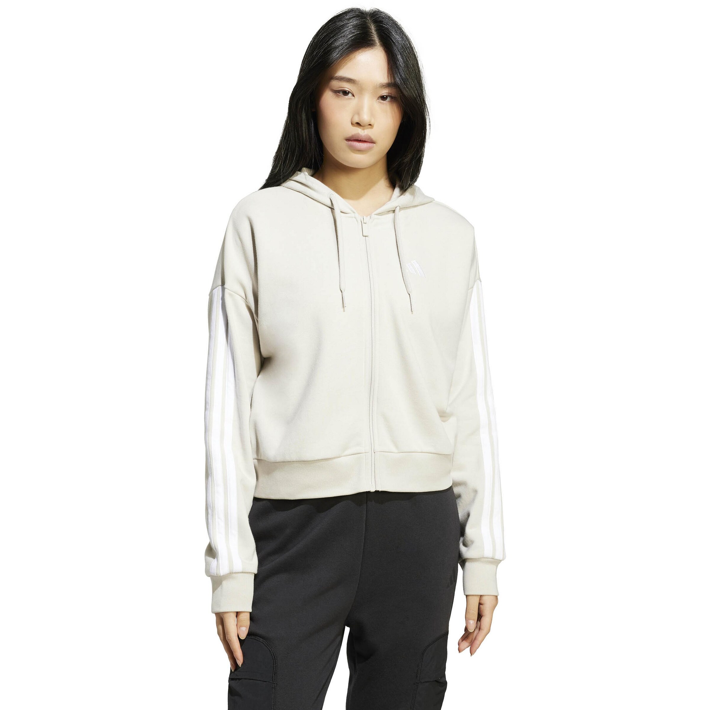 ADIDAS SPORTSWEAR Sportsweatjacke 'Essentials' in Weiß: Vorderseite