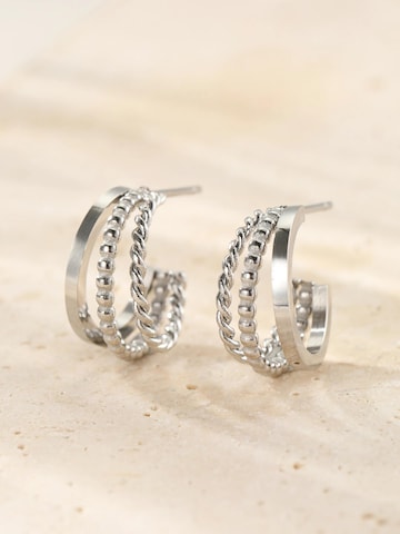 Boucles d'oreilles 'Twist & Bead' Hey Happiness en argent