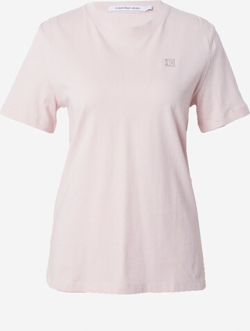 T-shirt Calvin Klein Jeans en rose : devant