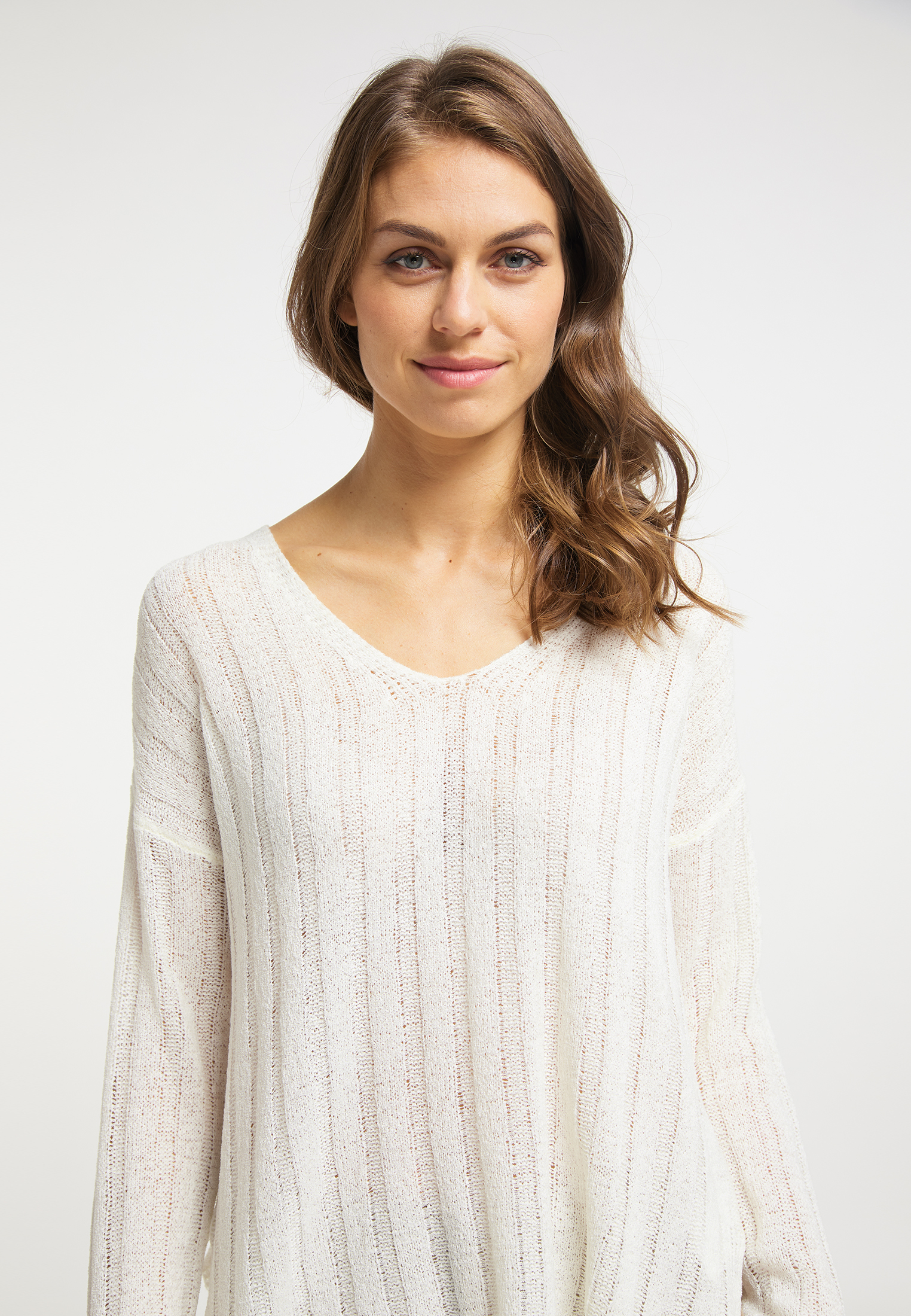 Taglie comode Donna Usha Pullover extra large in Bianco 