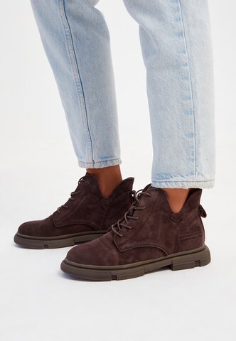 CESARE GASPARI Lace-up bootie in Brown