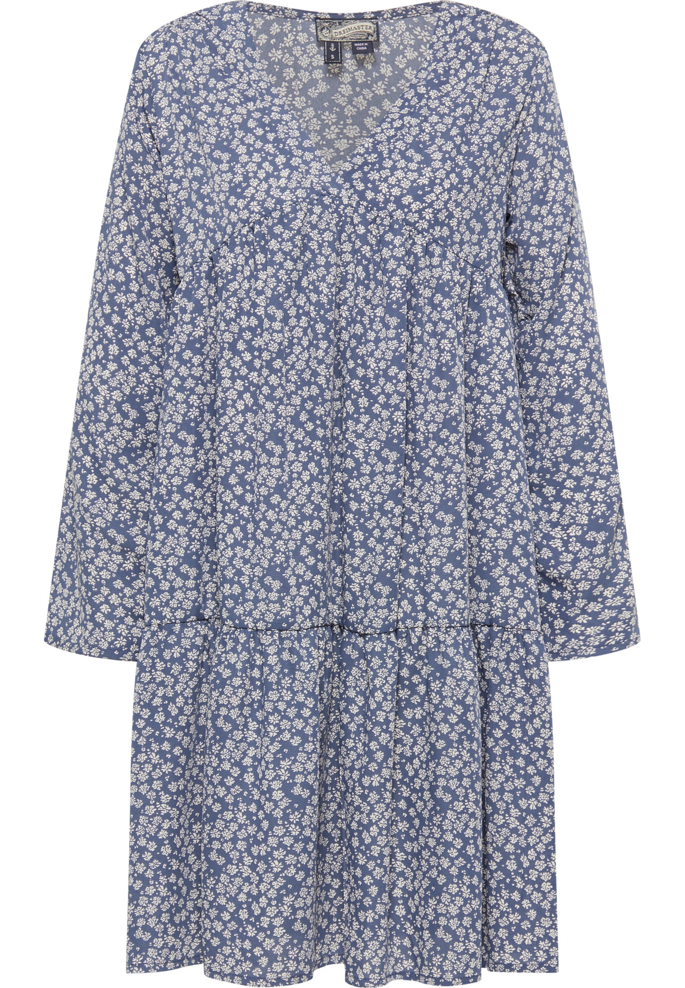 DreiMaster Vintage Jurk in Blauw: voorkant