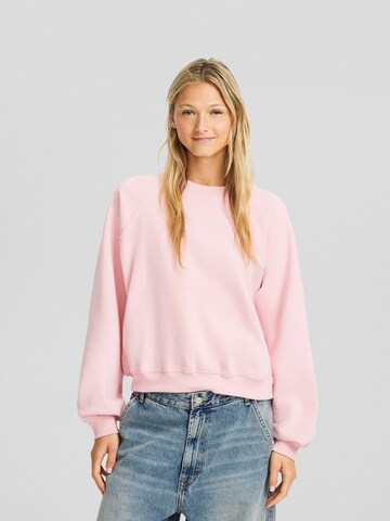 BershkaSweater majica - roza boja: prednji dio