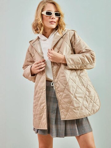 Bianco Lucci - Casaco meia-estação em bege: frente