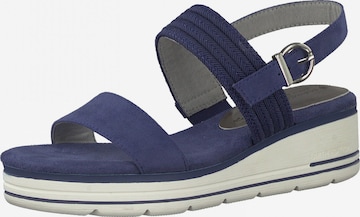 Earth Edition by Marco Tozzi Strap Sandals in Blue: front