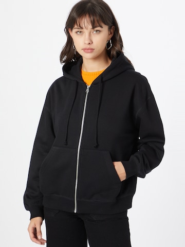 WEEKDAY - Sudadera con cremallera en negro: frente