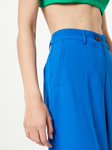 Wide Leg Pantalon à plis co'couture en bleu