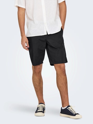Regular Pantalon chino 'ONSKAL' Only & Sons en noir : devant