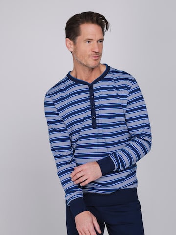 Pastunette Pyjama lang 'Blue Draft' in Blauw