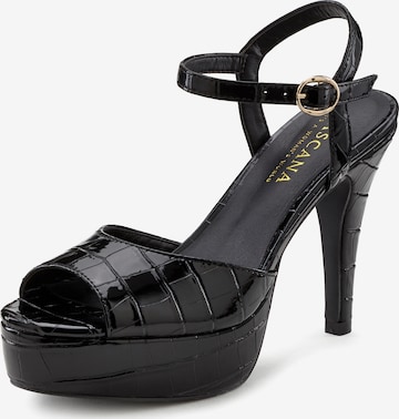 LASCANA Belle Affaire Riemensandale in Schwarz: Vorderseite