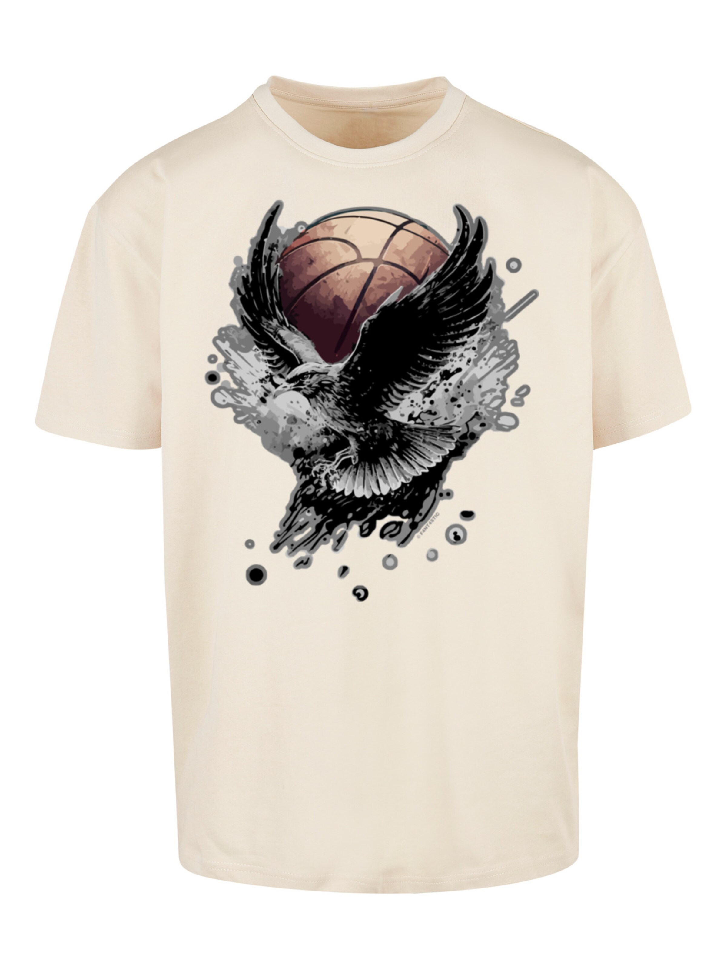 T-Shirt 'Basketball Adler' F4NT4STIC en beige : devant