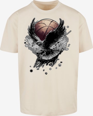T-Shirt 'Basketball Adler' F4NT4STIC en beige : devant