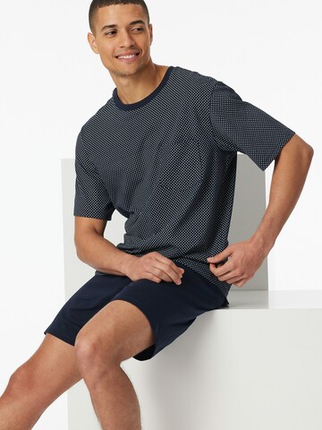 SCHIESSER Pyjama ' Schlafanzug kurz - Comfort Essentials ' in Blau