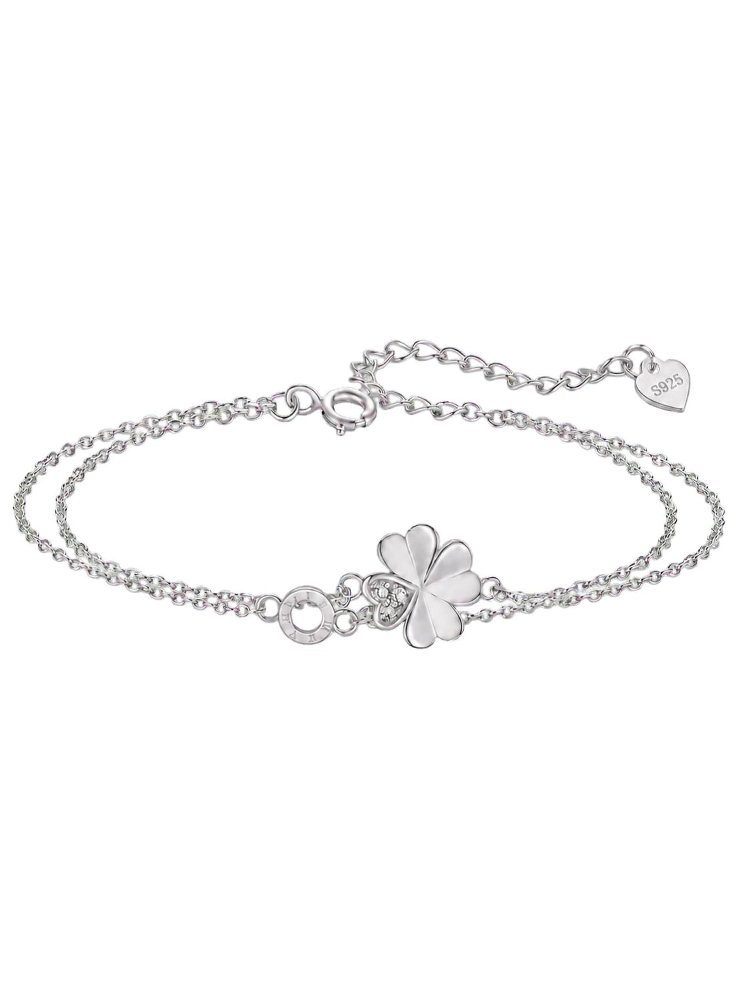 Alster Herz Armband 'Lucky'‌‌‌‌‌‌‌‌ in Silber: Vorderseite