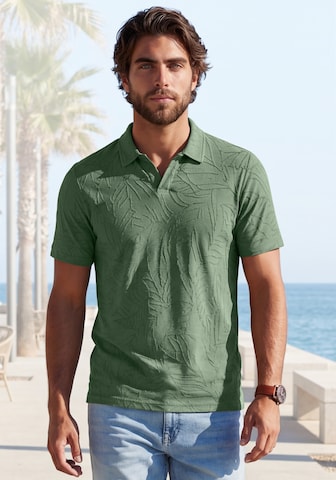 BEACH TIME Poloshirt in Grün: Vorderseite