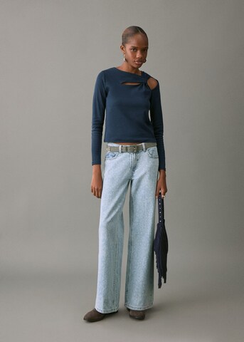 MANGO TEEN Wide leg Jeans in Blue: front