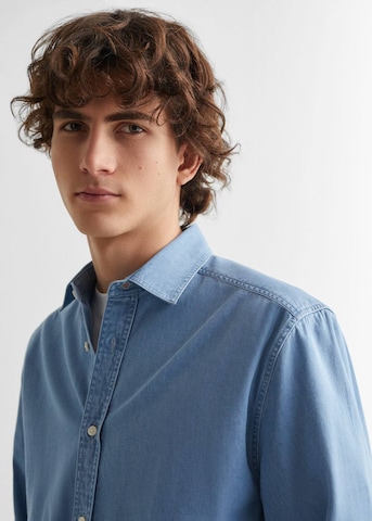 MANGO TEEN Comfort fit Button Up Shirt 'Jaime' in Blue