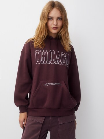 Sweat-shirt Pull&Bear en rouge : devant