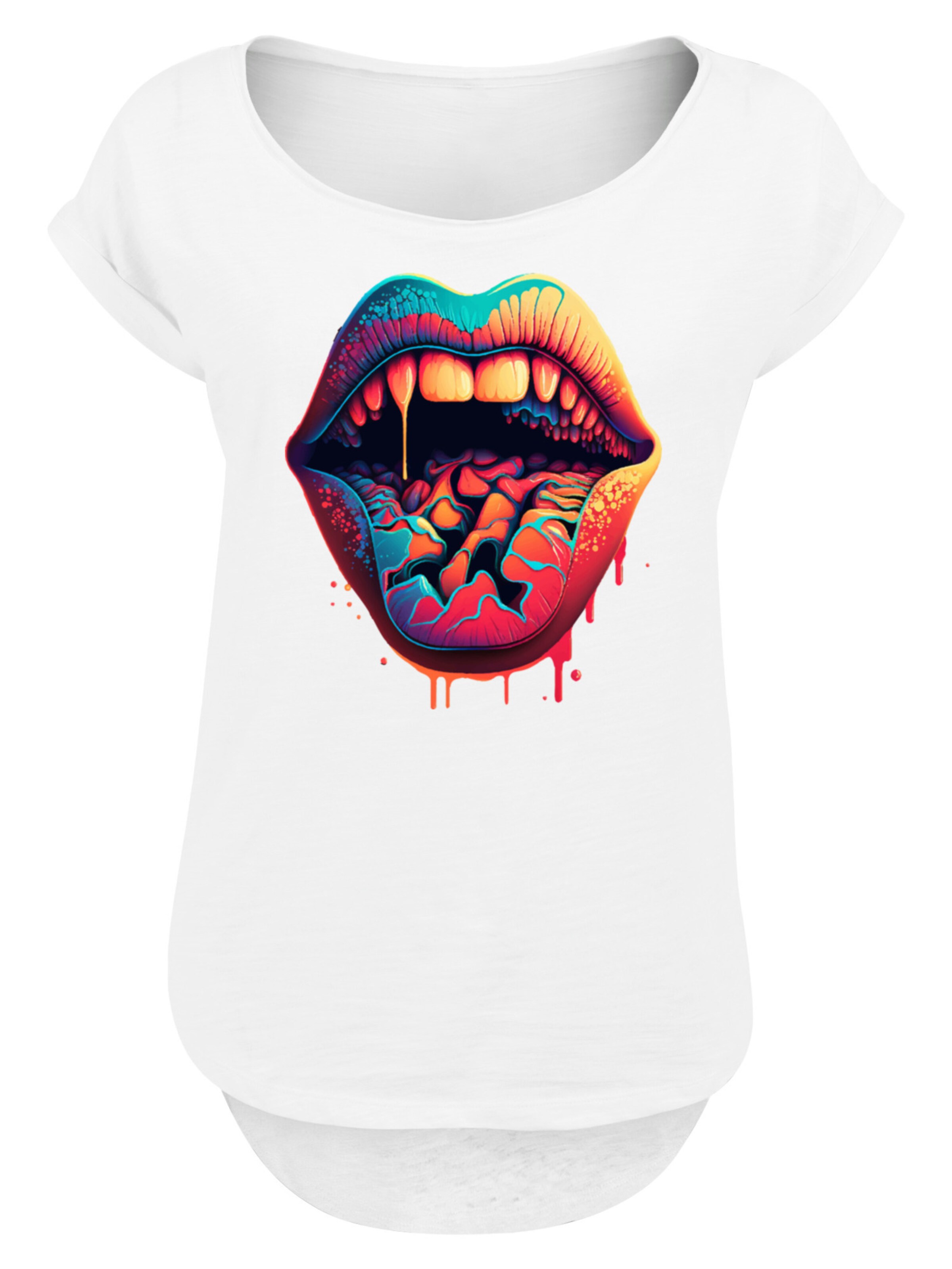 F4NT4STIC Shirt 'Drooling Lips' in Weiß: Vorderseite