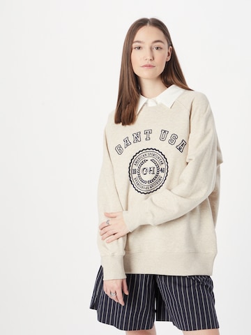 Sweat-shirt GANT en beige : devant