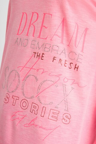 Soccx Langarmshirt mit Print und Schmucksteinen in Rot