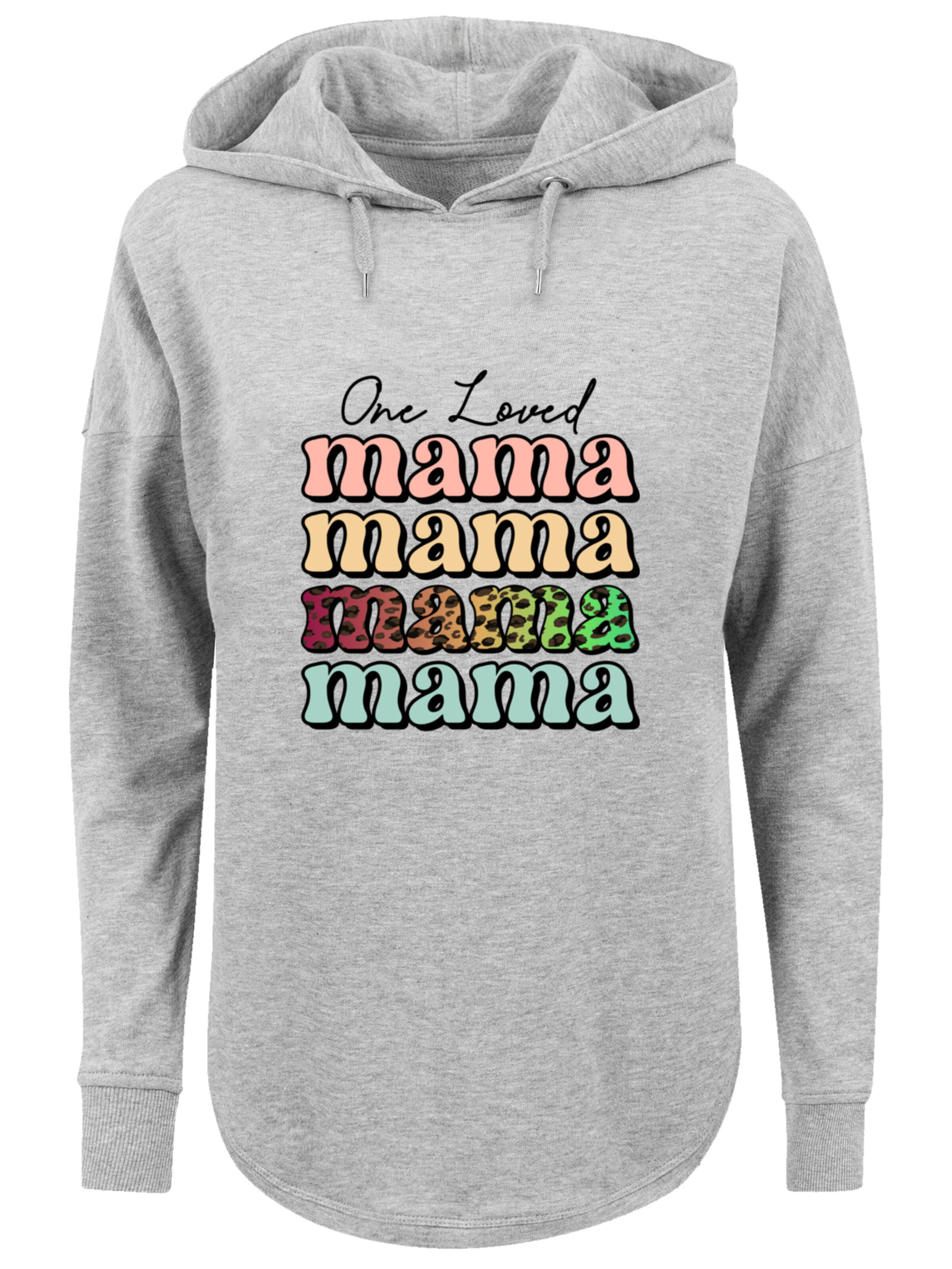 F4NT4STIC Sweatshirt 'Mothers Day Mama Typography Leopard Print Pastel' in Grau: Vorderseite