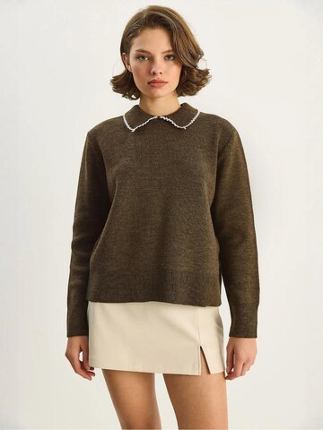Bianco Lucci Sweater 'Pullover' in Brown