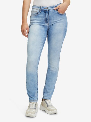 Betty Barclay Slimfit Basic-Jeans mit Waschung in Blau: predná strana
