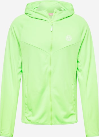 BIDI BADU Athletic Zip-Up Hoodie in Green: front