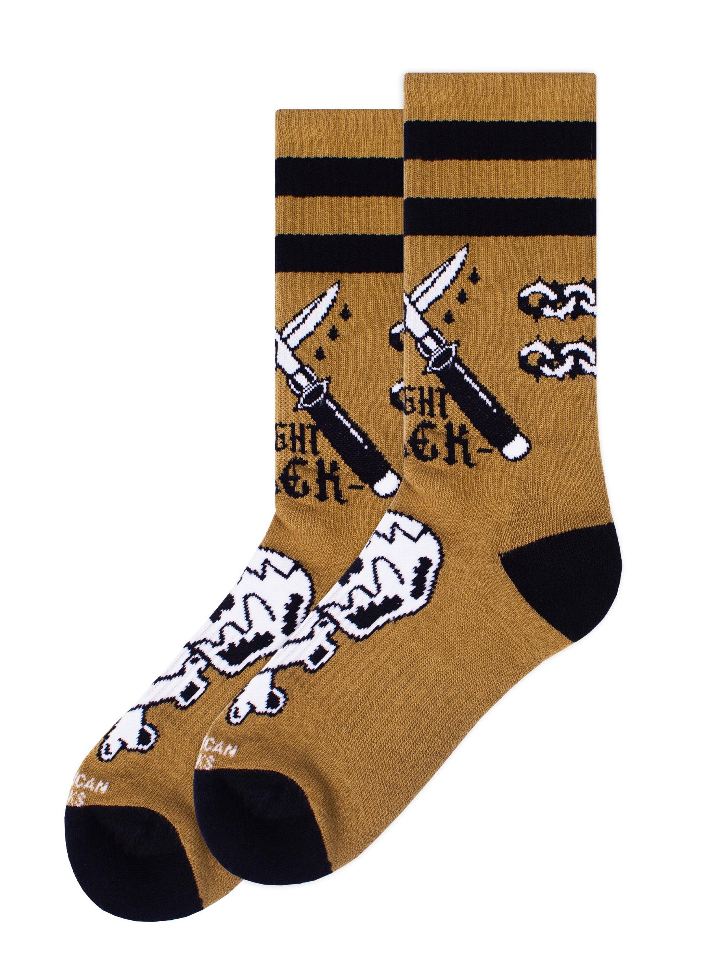 American Socks - Calcetines 'Fight Back' en marrón: frente