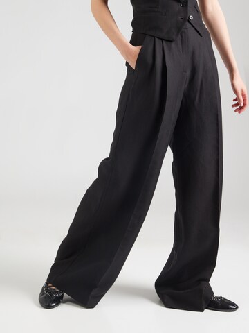 Wide leg Pantaloni con pieghe 'VELIERO' di Weekend Max Mara in nero: frontale