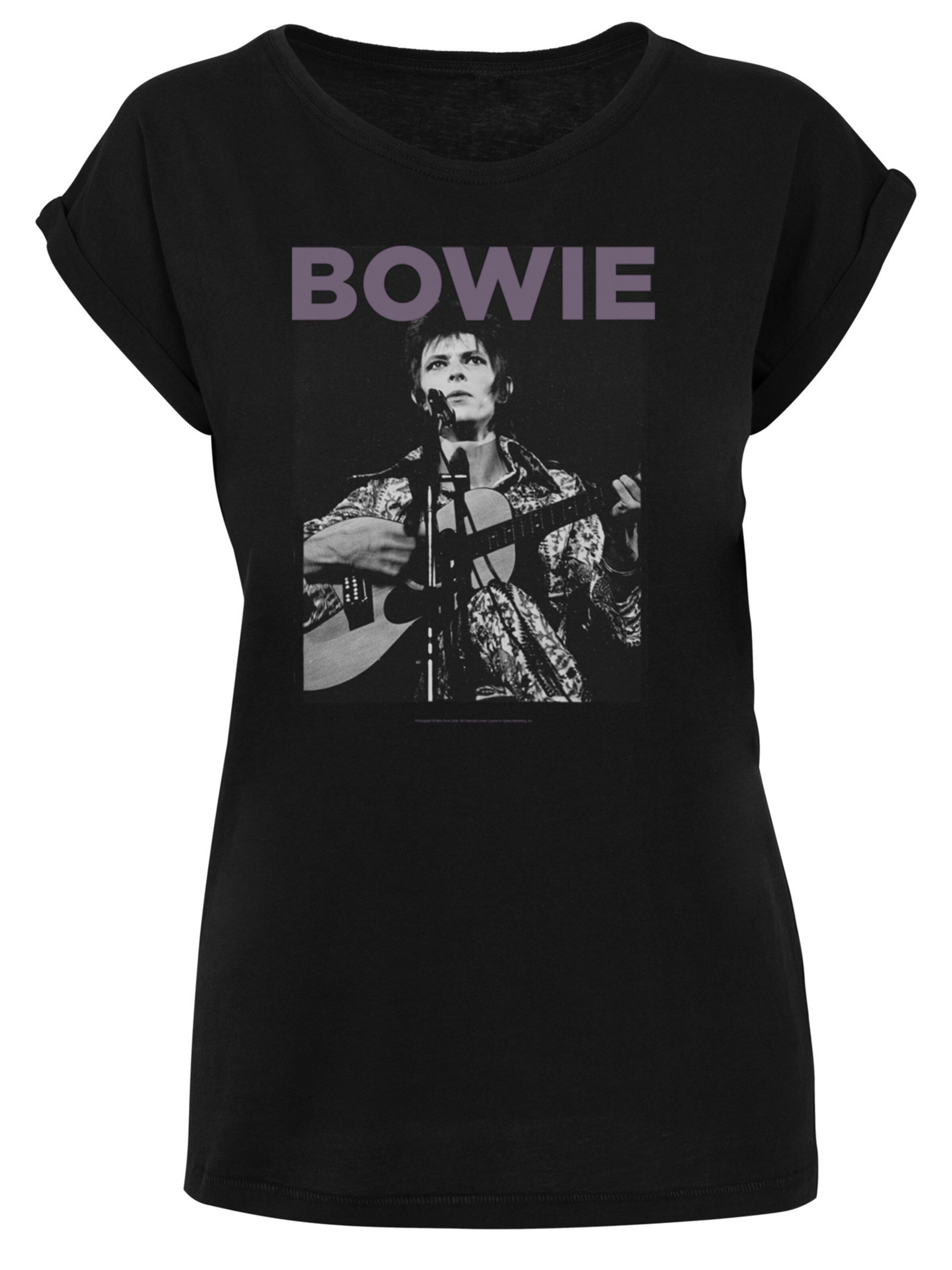 T-shirt 'David Bowie Rock Poster' F4NT4STIC en noir : devant